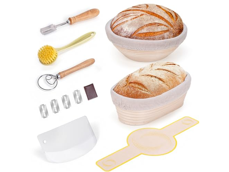 ハンドメイドプラスチックスクレーパーパン発酵バスケット 複数形状 ナチュラルカラー