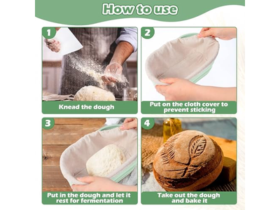 大型オーバルバスケット 小型パンミキシングボウル 木製生地発酵サワードウバネット