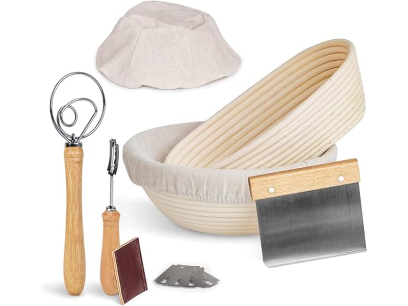 サワードウ用発酵バスケット ラタンブレッドバスケット ドーム付き生地発酵