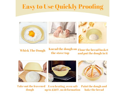 丸型パンバスケット クラフトバスケット ライナー付き発酵用 リング形状