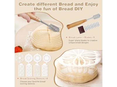 カバーリッドとライナー付きラタンブレッドバスケット サワードウツール発酵